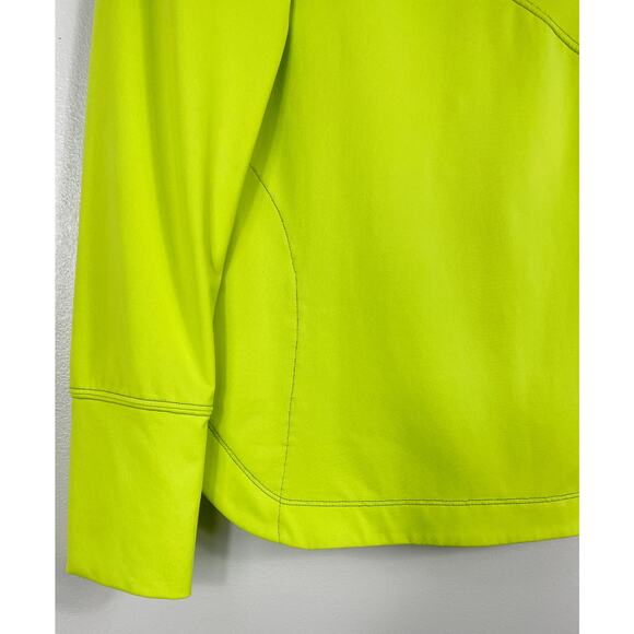 Title Nine Sunbuster Long Sleeve Pullover Neon Green Large Rash Guard Sun Shirt - Picture 10 of 11